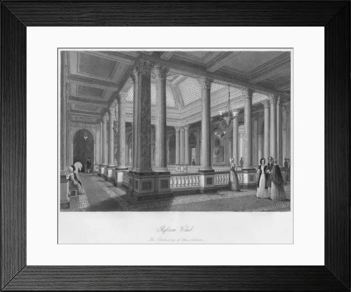 Framed Print : Reform Club. The Corridors of the Saloon, c1841. Artist: William Radclyffe Framed Print : Reform Club. The Corridors of the Saloon, c1841. Artist: William Radclyffe