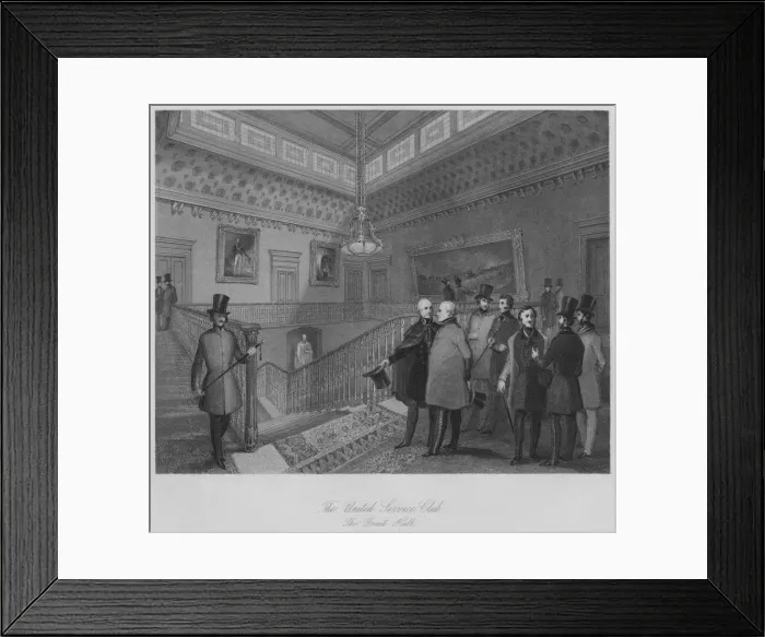 Framed Print : The United Service Club. The Great Hall, c1841. Artist: Henry Melville Framed Print : The United Service Club. The Great Hall, c1841. Artist: Henry Melville