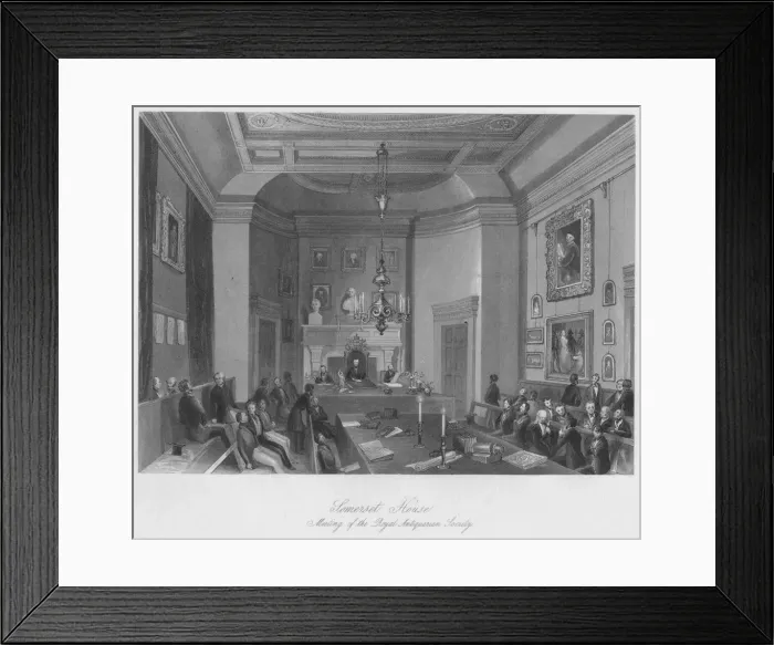 Framed Print : Somerset House. Meeting of the Royal Antiquarian Society, c1841. Artist: Henry Melville Framed Print : Somerset House. Meeting of the Royal Antiquarian Society, c1841. Artist: Henry Melville
