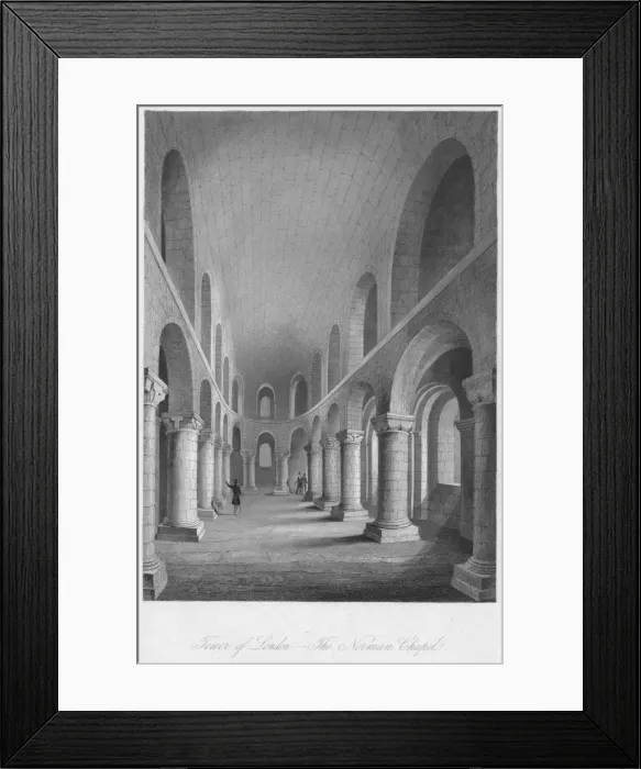 Framed Print : Tower of London. - The Norman Chapel, c1841. Artist: Henry Melville Framed Print : Tower of London. - The Norman Chapel, c1841. Artist: Henry Melville