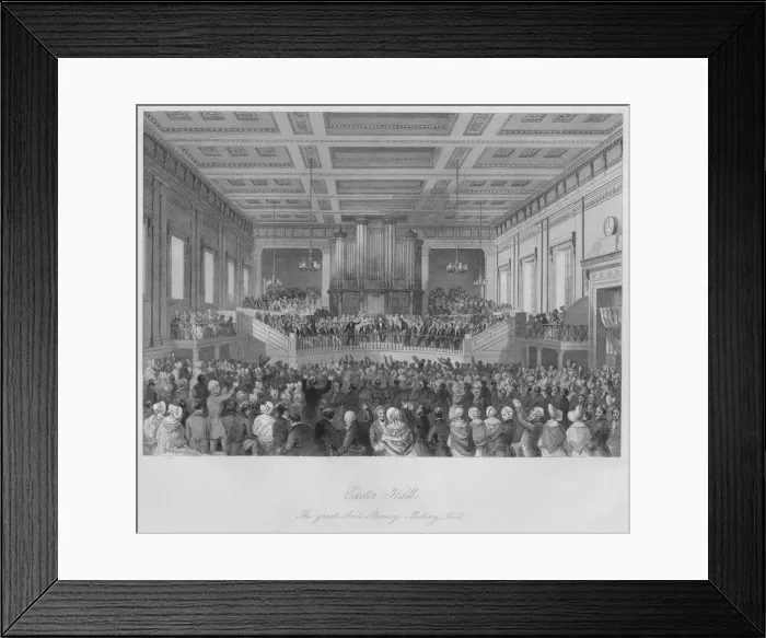 Framed Print : Exeter Hall. The great Anti-Slavery Meeting, 1841, c1841. Artist: Henry Melville Framed Print : Exeter Hall. The great Anti-Slavery Meeting, 1841, c1841. Artist: Henry Melville