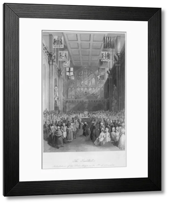 Framed Print : The Guildhall. Installation of the Lord Mayor on the 8th of November, c1841. Artist: Henry Melville Framed Print : The Guildhall. Installation of the Lord Mayor on the 8th of November, c1841. Artist: Henry Melville