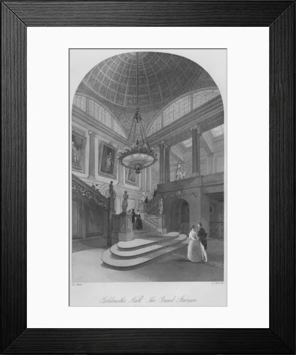 Framed Print : Goldsmiths Hall. The Grand Staircase, c1841. Artist: Henry Melville Framed Print : Goldsmiths Hall. The Grand Staircase, c1841. Artist: Henry Melville