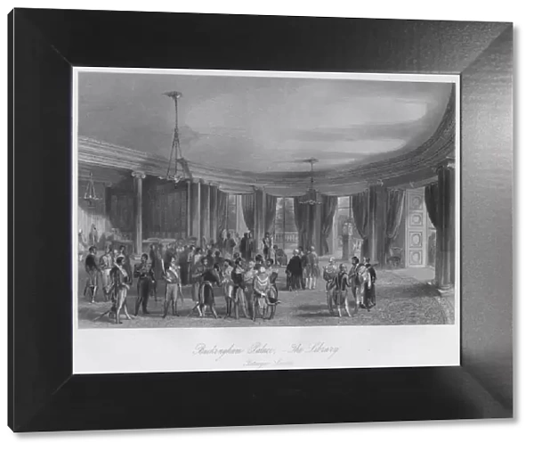 Buckingham Palace, - The Library. Foreign Levee, c1841. Artist: Henry Melville