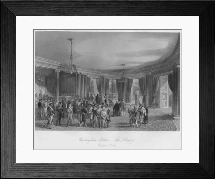 Framed Print : Buckingham Palace, - The Library. Foreign Levee, c1841. Artist: Henry Melville Framed Print : Buckingham Palace, - The Library. Foreign Levee, c1841. Artist: Henry Melville