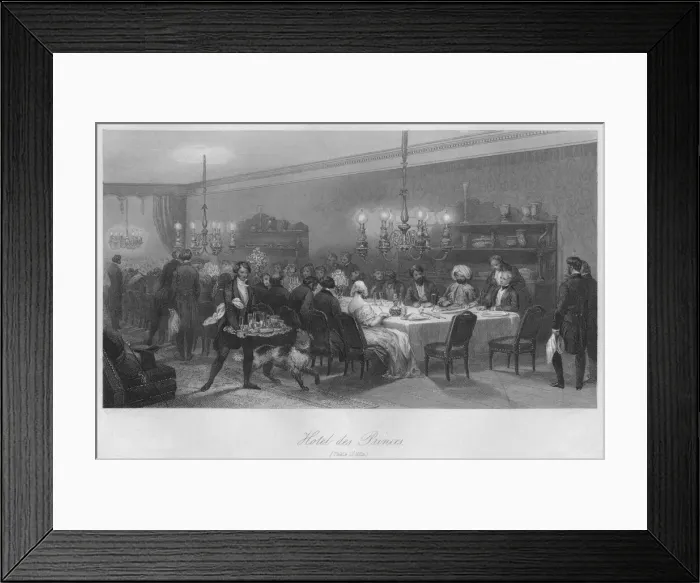 Framed Print : Hotel des Princes. (Table D Hote), c1843. Artist: Lumb Stocks Framed Print : Hotel des Princes. (Table D Hote), c1843. Artist: Lumb Stocks