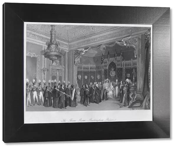 The Throne Room, Buckingham Palace. Presentation of an Address from the University of Oxford, c184 Artist: Henry Melville