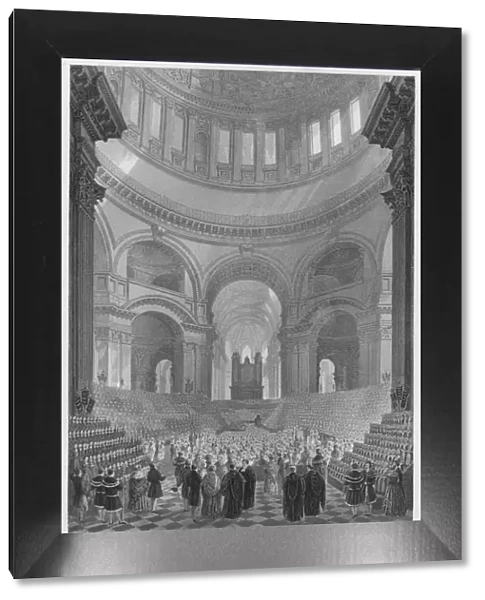 St. Pauls Cathedral. Anniversary Meeting of the Children of the Charity Schools of London, c1841. Artist: William Haydon Fuge