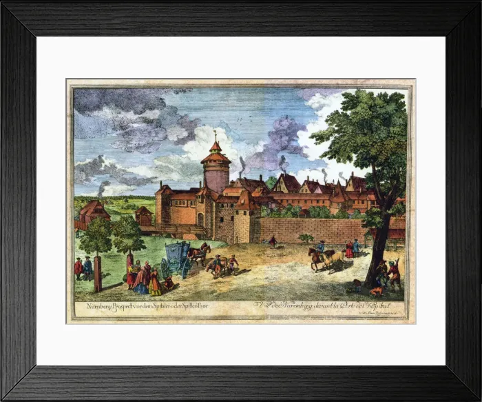 Framed Print : Hospital gate, Nuremberg, Germany, 17th or 18th century. Artist: John Adam Framed Print : Hospital gate, Nuremberg, Germany, 17th or 18th century. Artist: John Adam