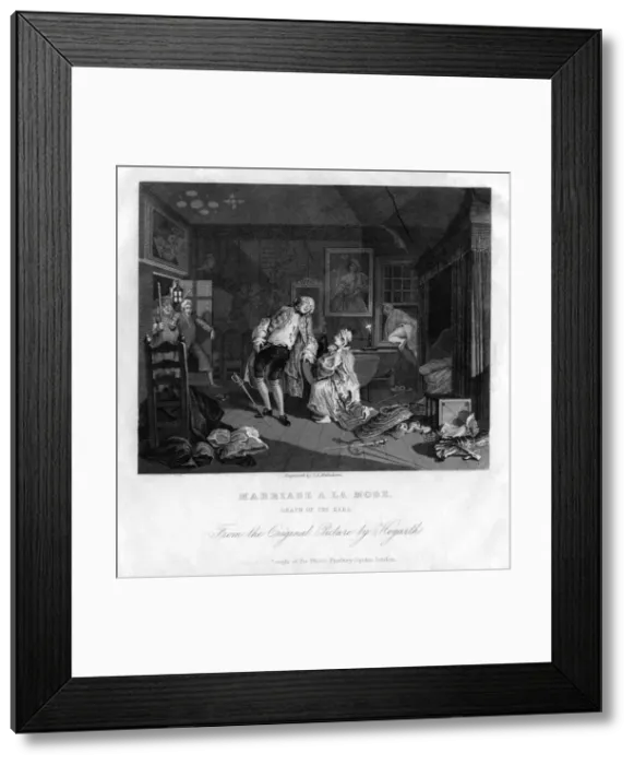 Framed Print : Death of the Earl, plate V of Marriage a la mode, 1833. Artist: TE Nicholson Framed Print : Death of the Earl, plate V of Marriage a la mode, 1833. Artist: TE Nicholson