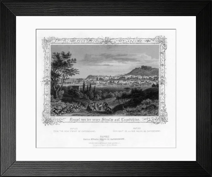 Framed Print : Naples from the New Street of Capodichino, Italy, 19th century. Artist: J Poppel Framed Print : Naples from the New Street of Capodichino, Italy, 19th century. Artist: J Poppel