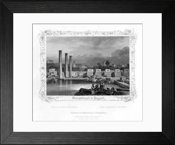 Framed Print : Temple of Serapis at Pozzuoli, Italy, 19th century. Artist: J Poppel Framed Print : Temple of Serapis at Pozzuoli, Italy, 19th century. Artist: J Poppel