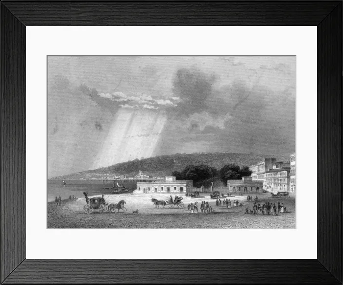 Framed Print : Villa Reale, Naples, Italy, 19th century. Artist: J Poppel Framed Print : Villa Reale, Naples, Italy, 19th century. Artist: J Poppel