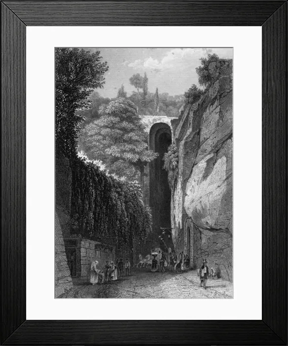 Framed Print : The Grotto of Posillipo near Naples, Italy, 19th century. Artist: J Poppel Framed Print : The Grotto of Posillipo near Naples, Italy, 19th century. Artist: J Poppel