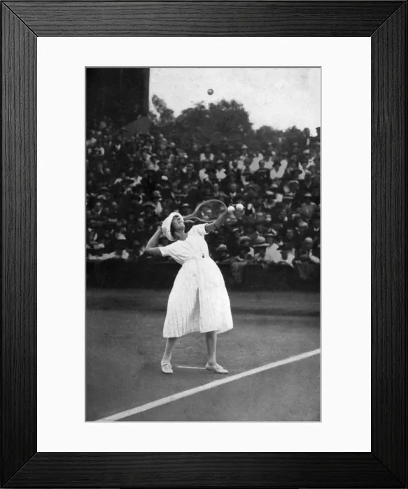 Framed Print : Suzanne Lenglen winning her first championship at Wimbledon, 1919, (1930) Framed Print : Suzanne Lenglen winning her first championship at Wimbledon, 1919, (1930)