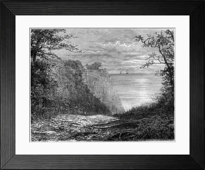 Framed Print : The chalk cliffs at the Konigsstuhl, Rugen, Germany, 19th century. Artist: Francois Stroobant Framed Print : The chalk cliffs at the Konigsstuhl, Rugen, Germany, 19th century. Artist: Francois Stroobant