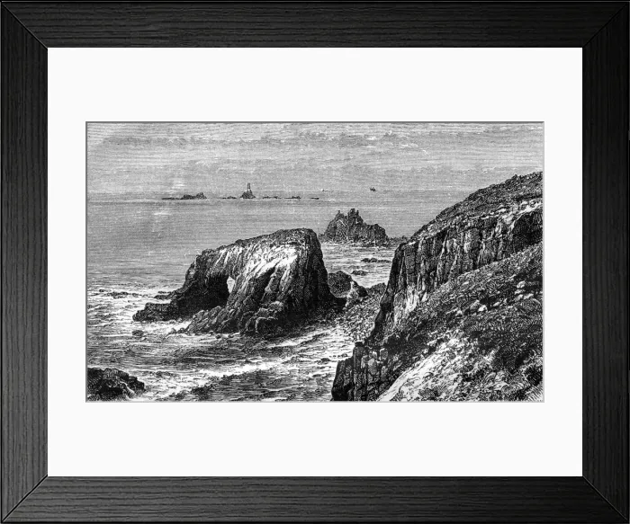 Framed Print : Lands End, Cornwall, 19th century. Artist: Weber