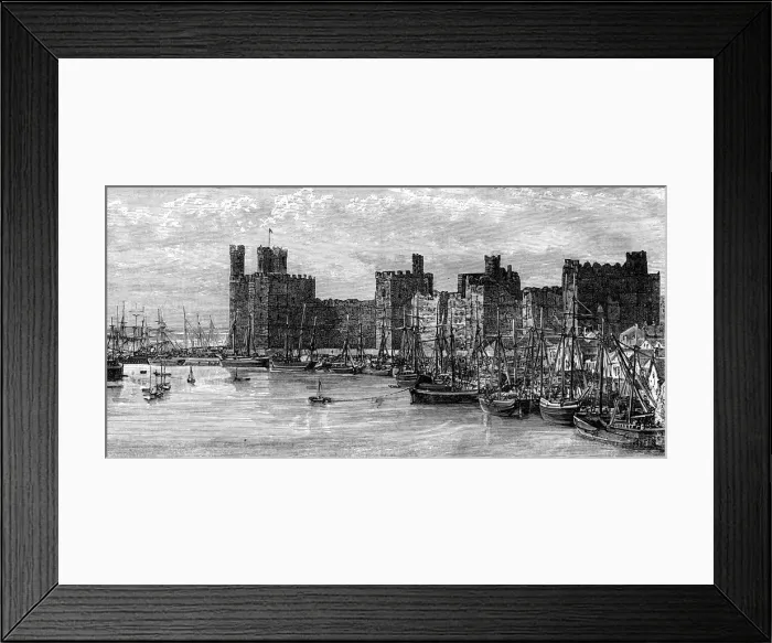 Framed Print : Caernarfon Castle, Gwynedd, Wales, 19th century. Artist: Benoist Framed Print : Caernarfon Castle, Gwynedd, Wales, 19th century. Artist: Benoist