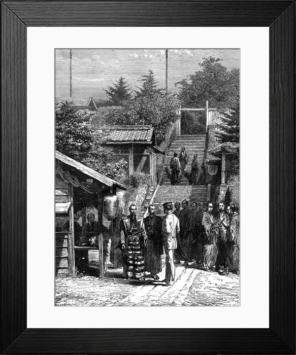 Framed Print : Guards of the Swiss Legation, Yedo (Tokyo), 19th century. Artist: A de Neuville Framed Print : Guards of the Swiss Legation, Yedo (Tokyo), 19th century. Artist: A de Neuville