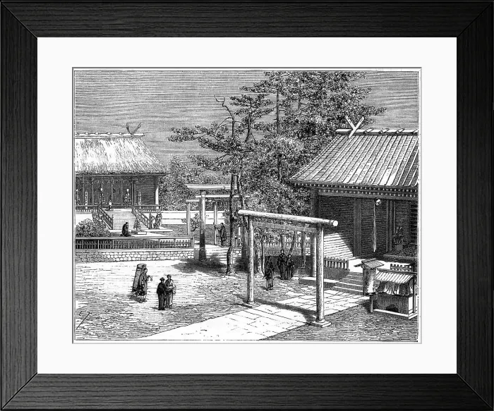 Framed Print : Shinto temple, Japan, 19th century. Artist: E Therond Framed Print : Shinto temple, Japan, 19th century. Artist: E Therond