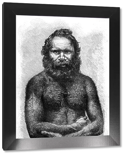 Australian aborigine, 1886. Artist: E Ronjat