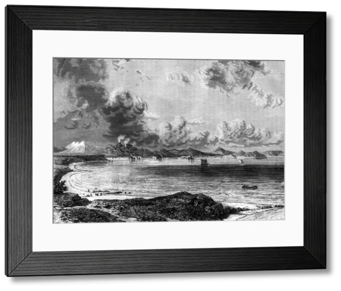 Framed Print : Lake Taupo, North Island, New Zealand, 1886. Artist: Eugene Ciceri Framed Print : Lake Taupo, North Island, New Zealand, 1886. Artist: Eugene Ciceri