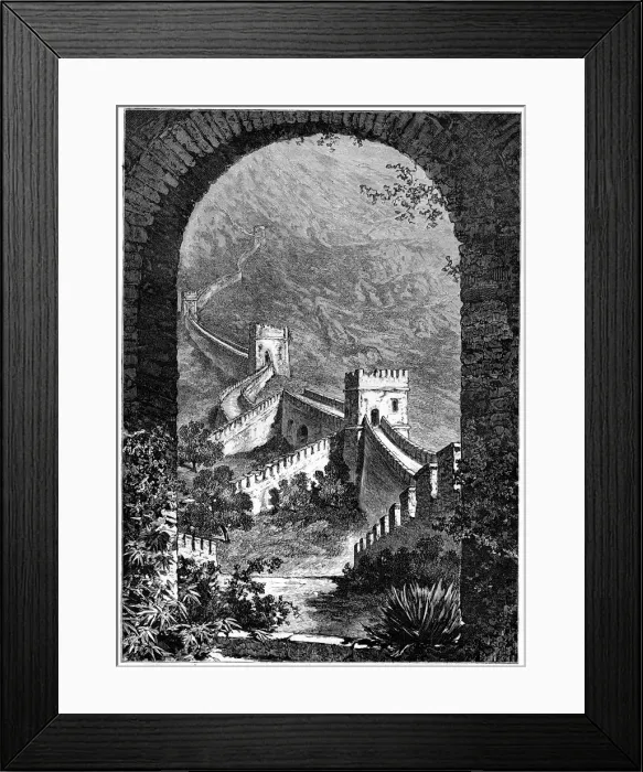 Framed Print : Great Wall of China, 19th century. Artist: Dosso Framed Print : Great Wall of China, 19th century. Artist: Dosso