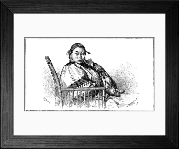 Framed Print : Woman with bound feet, China, 19th century. Artist: E Ronjat Framed Print : Woman with bound feet, China, 19th century. Artist: E Ronjat
