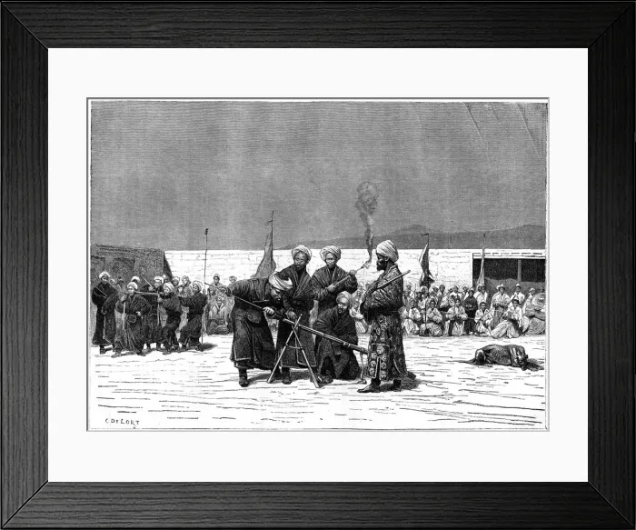 Framed Print : Chinese military exercise, Kashgar, China, 19th century. Artist: Delort Framed Print : Chinese military exercise, Kashgar, China, 19th century. Artist: Delort