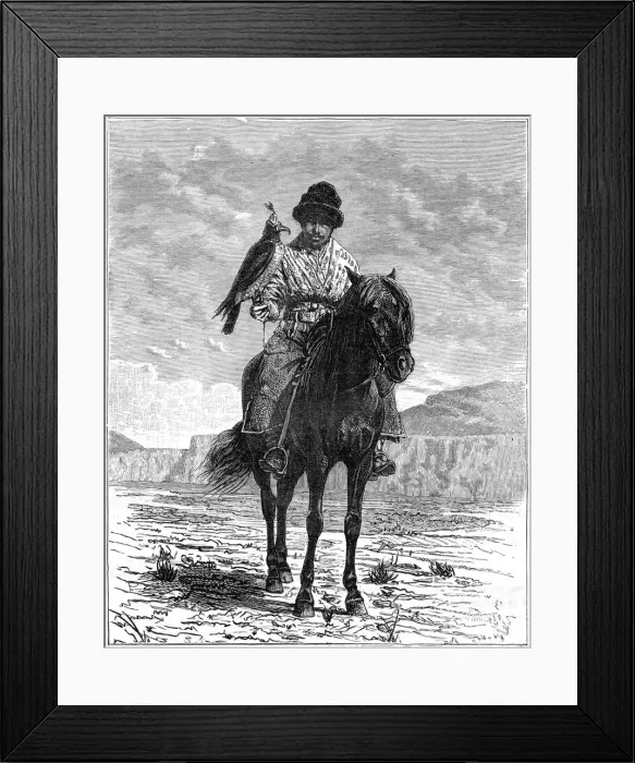 Framed Print : A falconer, Turkestan, 19th century. Artist: Delort Framed Print : A falconer, Turkestan, 19th century. Artist: Delort