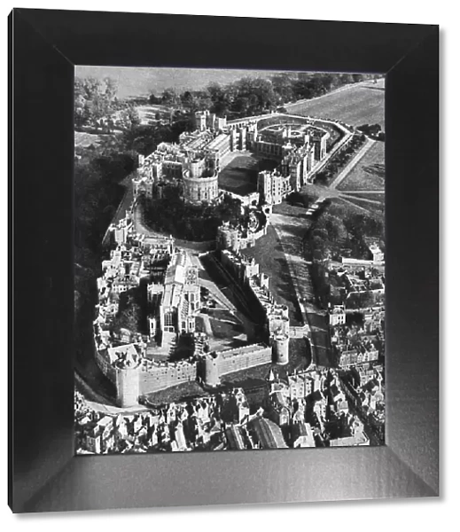 Aerial view of Windsor Castle, with St Georges Chapel in the foreground, 1935