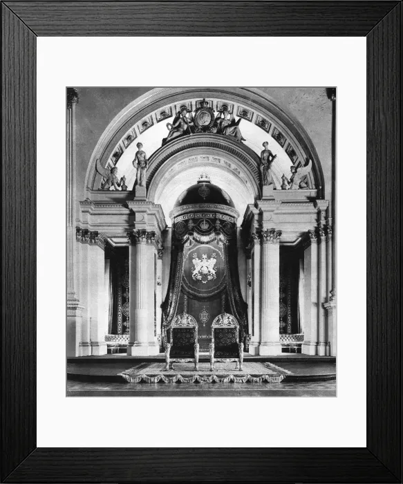Framed Print : Thrones in the ball room at Buckingham Palace, London, 1935 Framed Print : Thrones in the ball room at Buckingham Palace, London, 1935