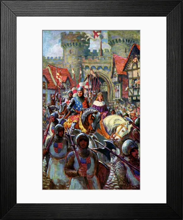 Framed Print : Edward V rides into London with Duke Richard, 1483, (c1920). Artist: C I De Lacy Framed Print : Edward V rides into London with Duke Richard, 1483, (c1920). Artist: C I De Lacy