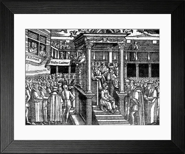 Framed Print : Latimer Preaching Before King Edward VI, c1550 (c1920) Framed Print : Latimer Preaching Before King Edward VI, c1550 (c1920)