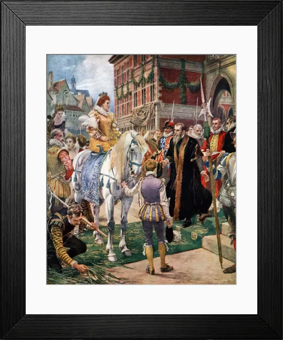 Framed Print : Queen Elizabeth Opening the Royal Exchange in 1570, (c1920). Artist: Ernest Crofts Framed Print : Queen Elizabeth Opening the Royal Exchange in 1570, (c1920). Artist: Ernest Crofts