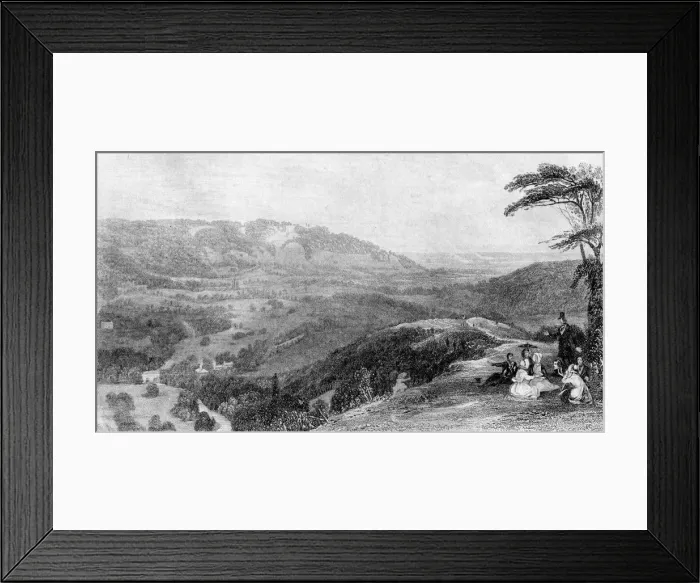 Framed Print : View from Box Hill, looking towards Norbury, Surrey, 19th century. Artist: J H Kernot Framed Print : View from Box Hill, looking towards Norbury, Surrey, 19th century. Artist: J H Kernot