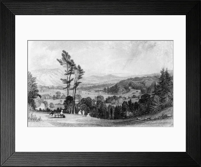 Framed Print : View from Norbury, Surrey, 19th century. Artist: William Radclyffe Framed Print : View from Norbury, Surrey, 19th century. Artist: William Radclyffe
