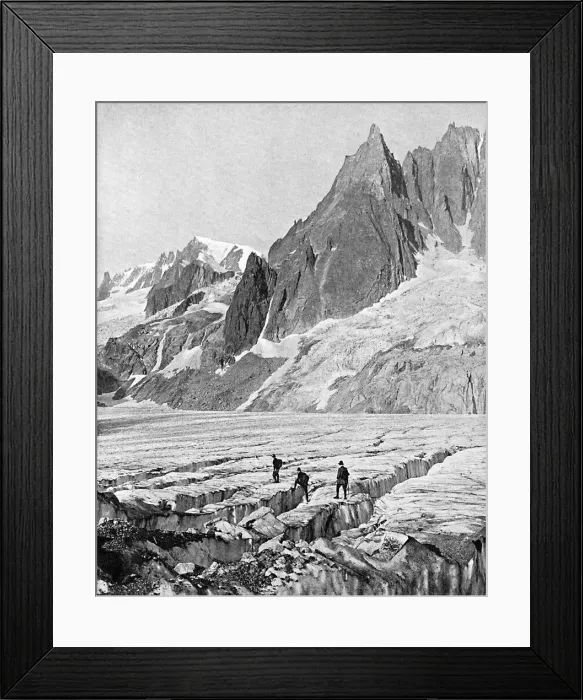Framed Print : Mont Blanc du Tacul and the Dent du Requin, the Alps, early 20th century Framed Print : Mont Blanc du Tacul and the Dent du Requin, the Alps, early 20th century