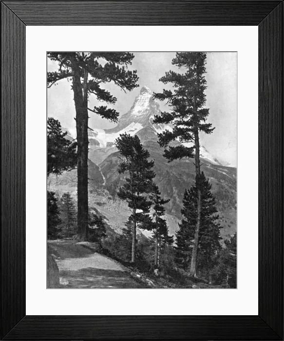 Framed Print : The Matterhorn as seen from the Riffel path, the Alps, 20th century Framed Print : The Matterhorn as seen from the Riffel path, the Alps, 20th century