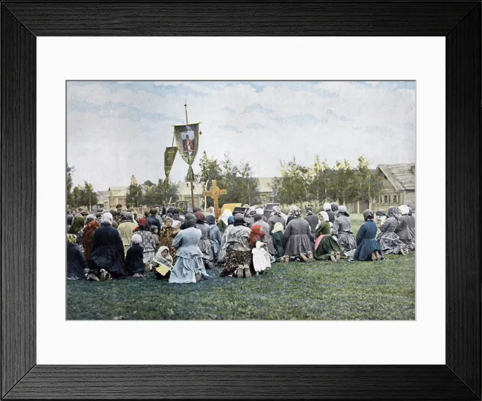 Framed Print : A religious procession in a village, Russia, c1890. Artist: Gillot Framed Print : A religious procession in a village, Russia, c1890. Artist: Gillot