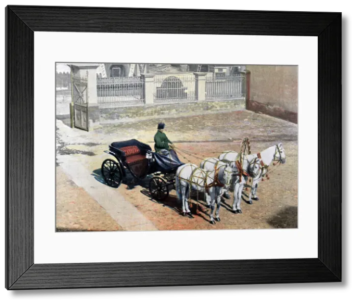 Framed Print : A three-horse-drawn troika in summer, Russia, c1890. Artist: Gillot Framed Print : A three-horse-drawn troika in summer, Russia, c1890. Artist: Gillot