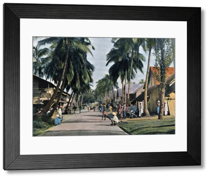 Framed Print : Street in Port Blair, Andaman and Nicobar Islands, Indian Ocean, c1890. Artist: Gillot Framed Print : Street in Port Blair, Andaman and Nicobar Islands, Indian Ocean, c1890. Artist: Gillot