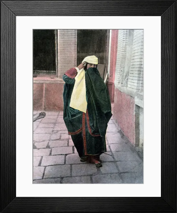 Framed Print : Persian woman in traditional costume, c1890. Artist: Gillot Framed Print : Persian woman in traditional costume, c1890. Artist: Gillot