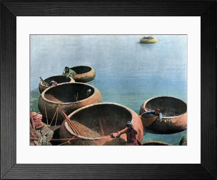 Framed Print : Kouffehs on the Euphrates River, c1890. Artist: Gillot Framed Print : Kouffehs on the Euphrates River, c1890. Artist: Gillot
