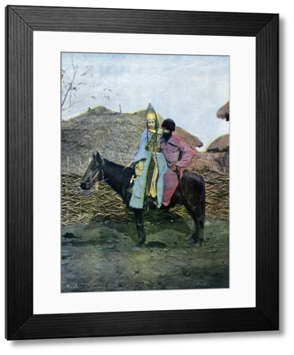 Framed Print : Kabardin couple on a journey, c1890 Framed Print : Kabardin couple on a journey, c1890