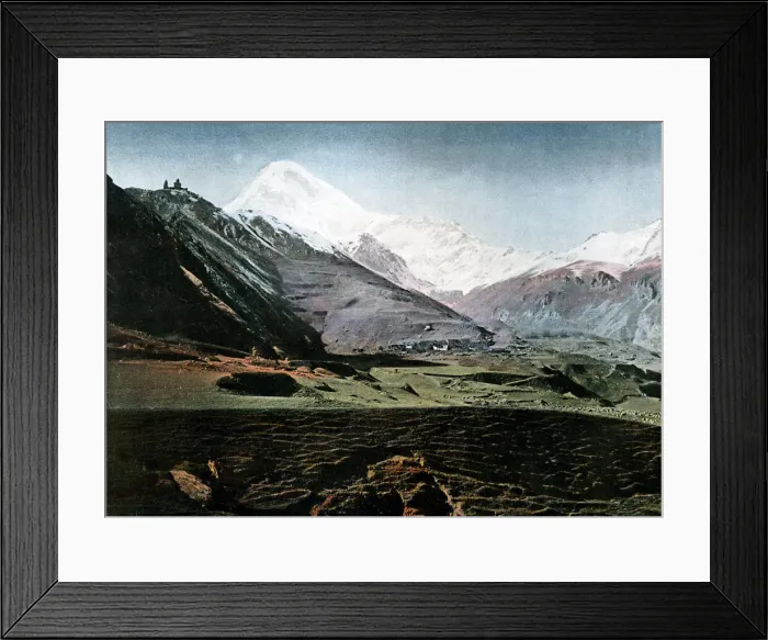 Framed Print : Mount Kazbek, Caucasus, c1890. Artist: Gillot Framed Print : Mount Kazbek, Caucasus, c1890. Artist: Gillot