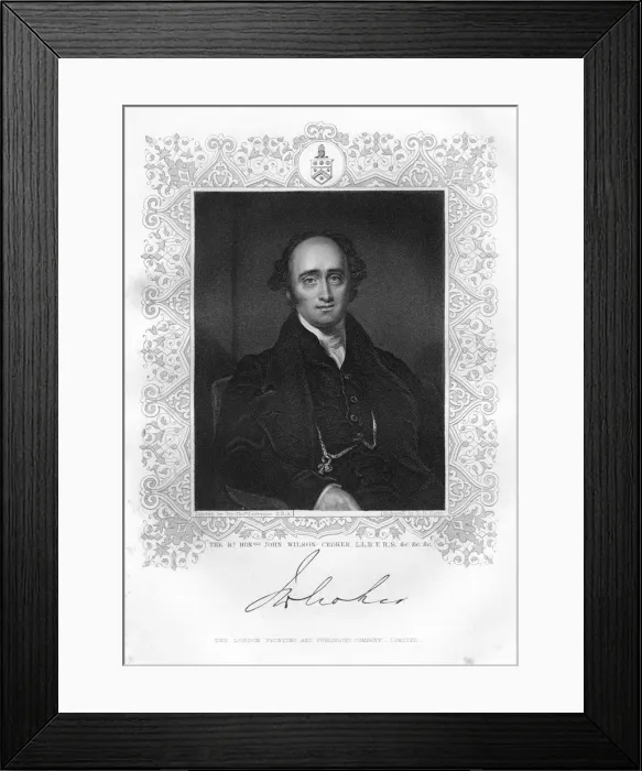 Framed Print : John Wilson Croker (1780-1857), Irish statesman and author, 19th century. Artist: TH Parry Framed Print : John Wilson Croker (1780-1857), Irish statesman and author, 19th century. Artist: TH Parry
