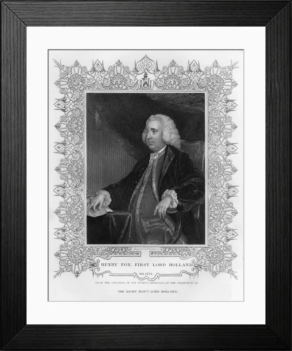 Framed Print : Henry Fox (1705-1774), 1st Baron Holland of Foxley, English statesman, 19th century. Artist: H Robinson Framed Print : Henry Fox (1705-1774), 1st Baron Holland of Foxley, English statesman, 19th century. Artist: H Robinson