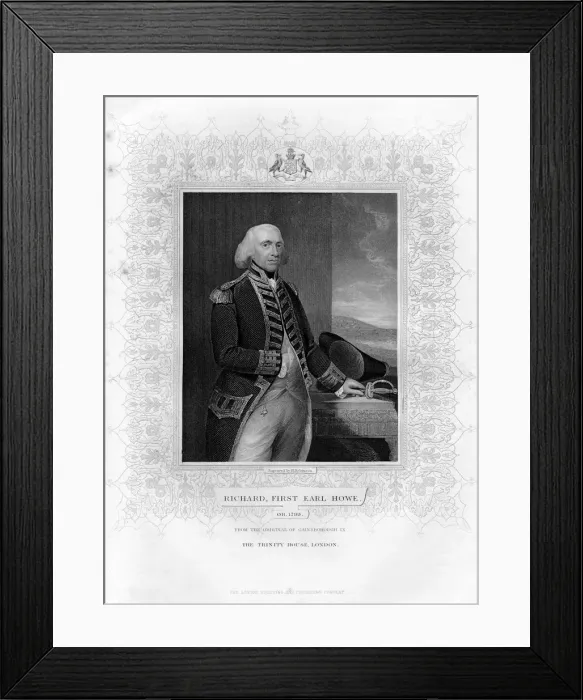 Framed Print : Richard Howe (1726-1799), 1st Earl Howe, English admiral, 19th century. Artist: H Robinson Framed Print : Richard Howe (1726-1799), 1st Earl Howe, English admiral, 19th century. Artist: H Robinson