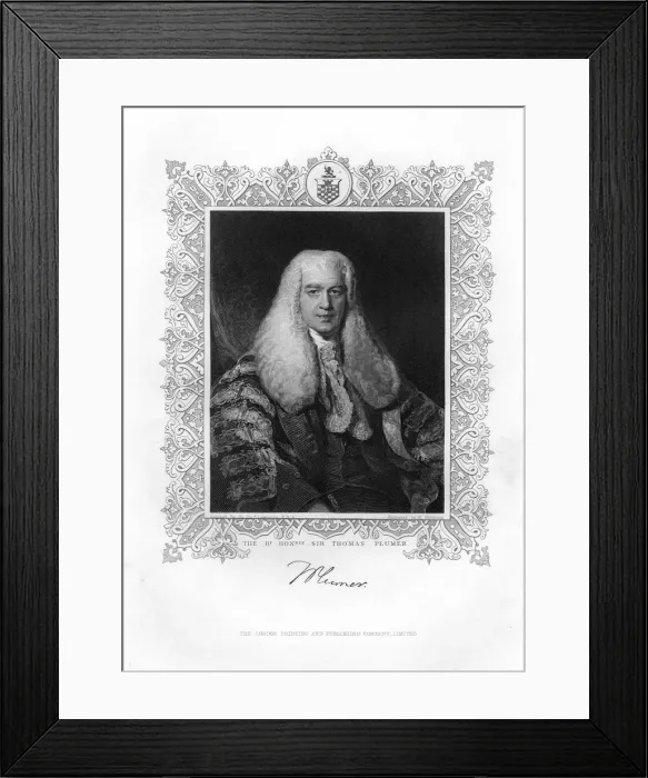 Framed Print : Sir Thomas Plumer (1753-1824), British judge and politician, 19th century. Artist: H Robinson Framed Print : Sir Thomas Plumer (1753-1824), British judge and politician, 19th century. Artist: H Robinson